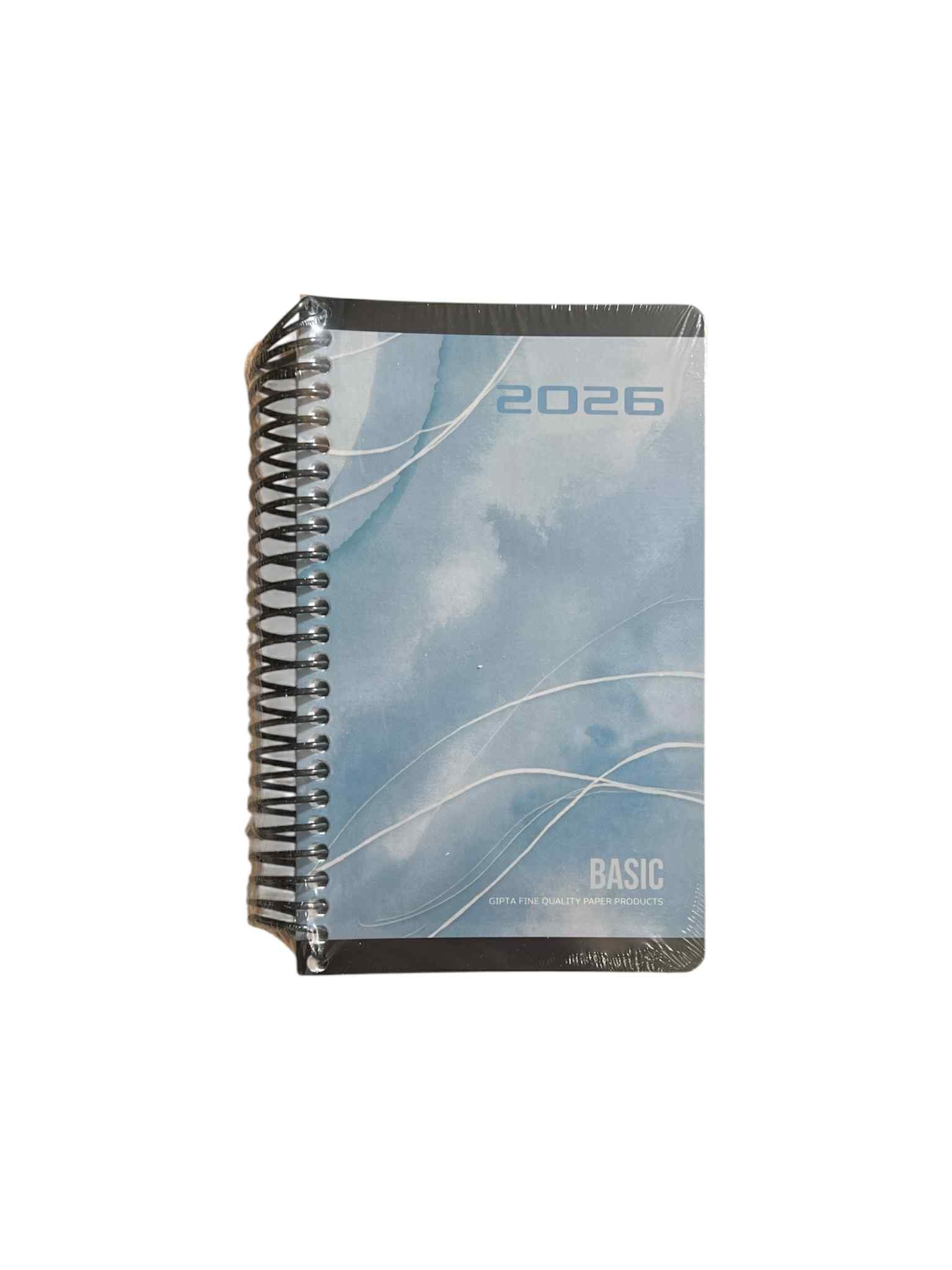 Unipap - Ημερήσιο Ημερολόγιο Σπιράλ Basic 2026, 17x24 Light Blue 6-19-43-26-86