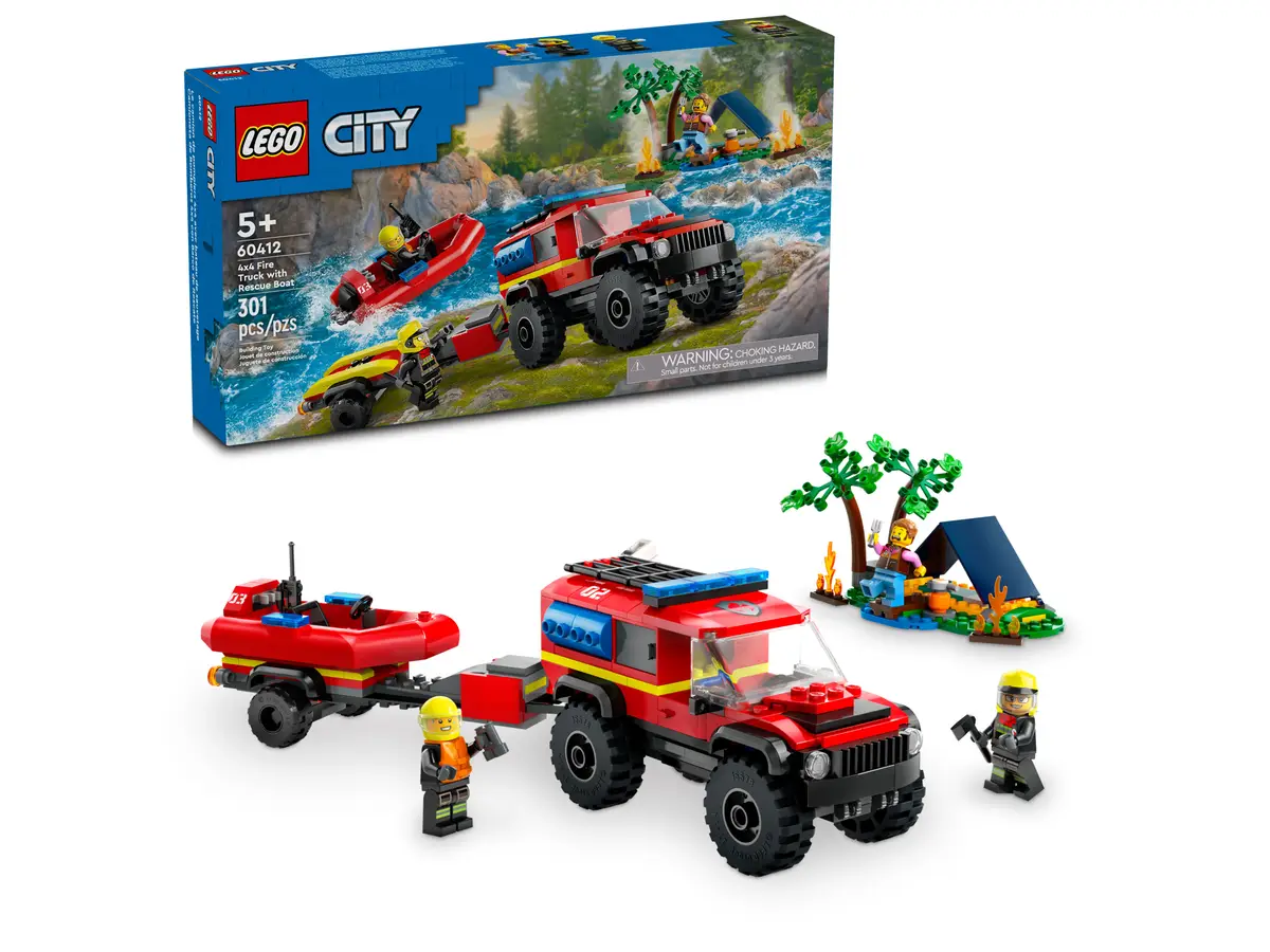 Lego City - 4x4 Fire Truck with Rescue Boat 60412