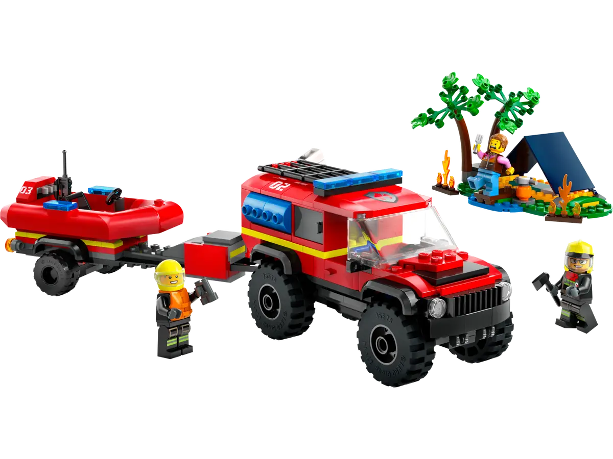 Lego City - 4x4 Fire Truck with Rescue Boat 60412