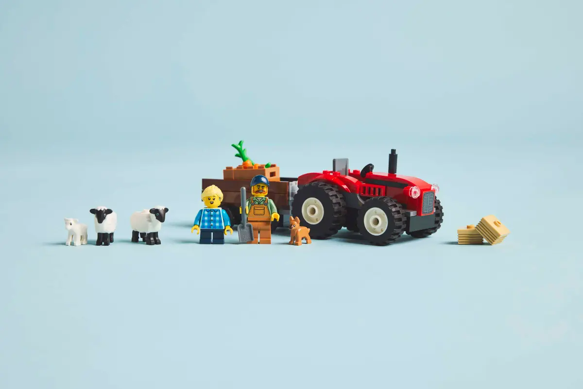 Lego City - Red Farm Tractor With Trailer & Sheep 60461