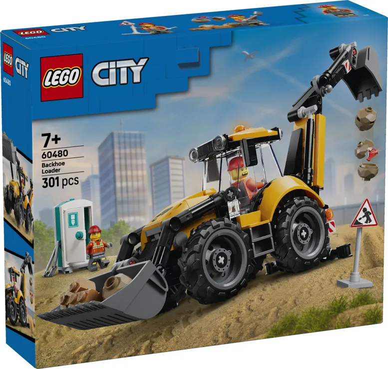 Lego City - Yellow Backhoe Loader 60480