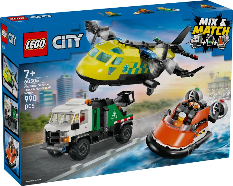 Lego City - Airplane, Service Truck & Hovercraft Remix 60505