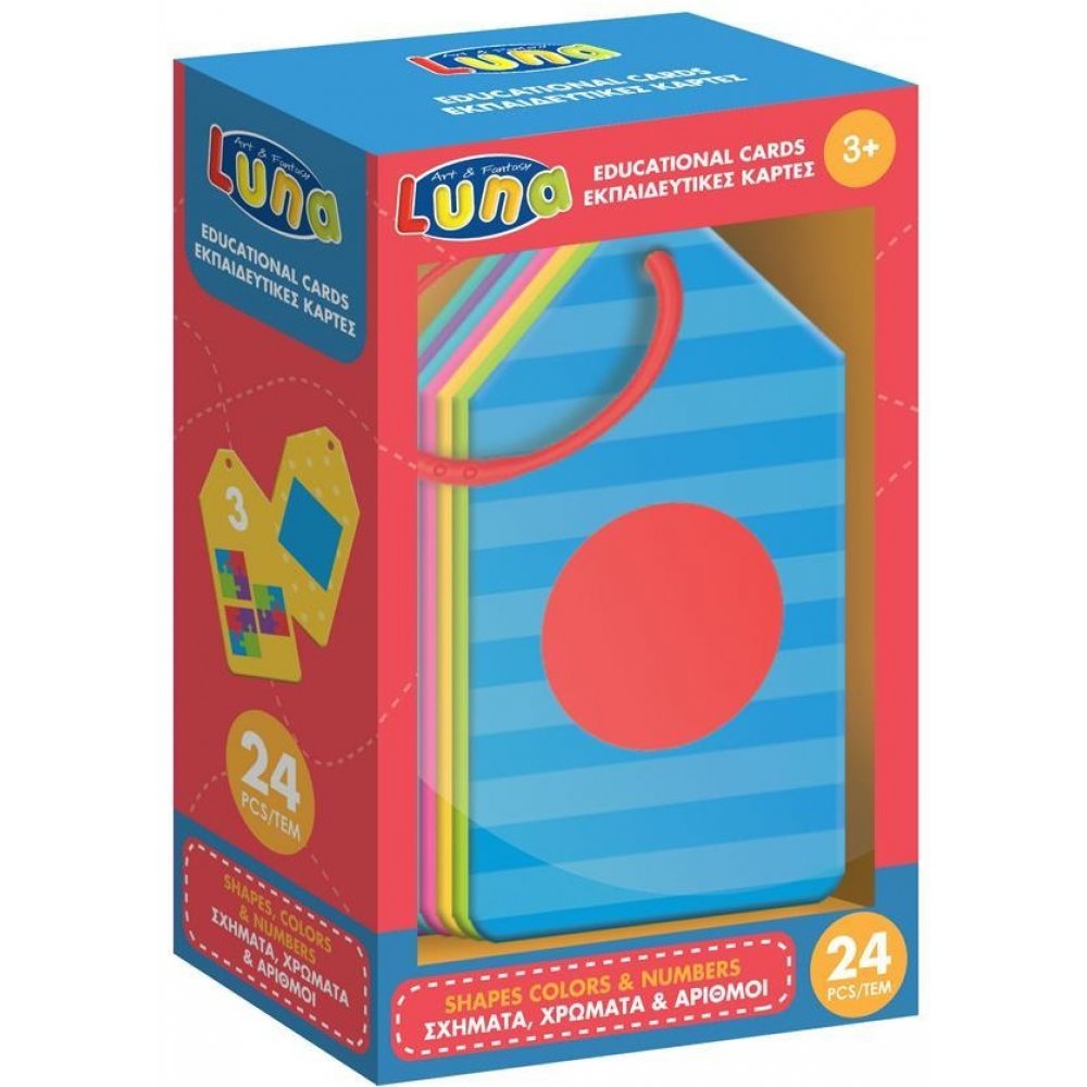 Luna - Eκπαιδευτικές Κάρτες, Σχήματα, Χρώματα & Αριθμοί 24Τμχ 621789