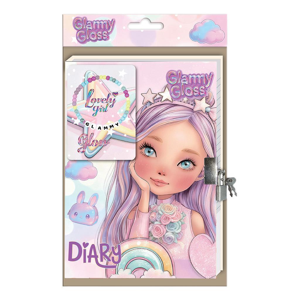 Diakakis - Glammy Gloss, Ημερολόγιο 60 Φύλλα Με Βραχιόλι Και Κλειδαριά 19,8x19,8εκ 630029
