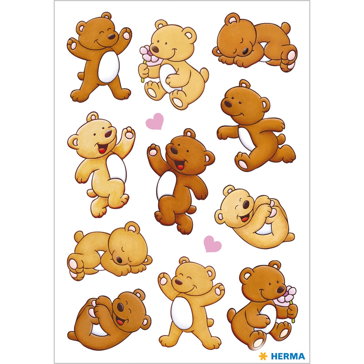 Herma - Αυτοκολλητάκια Puffy, Bears With Hearts 6399