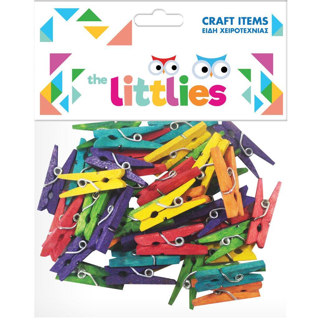 The Littlies - Ξύλινα Μανταλάκια, Χρωματιστά Σετ 45 Τεμαχίων 646788