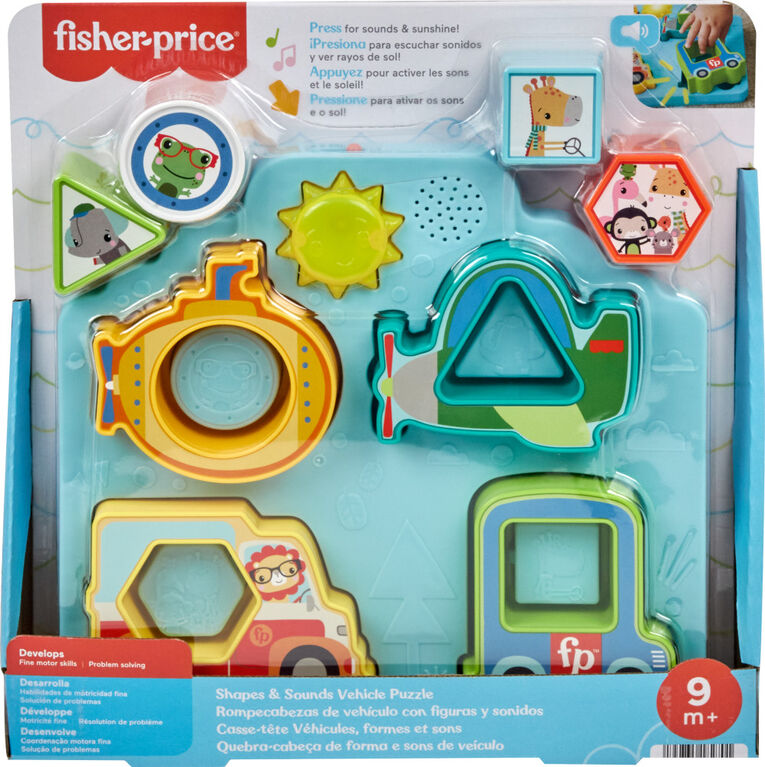 Fisher Price - Shapes & Sounds Vehicle Puzzle Παιχνίδι ταξινόμησης με μουσική και φώτα HRP31
