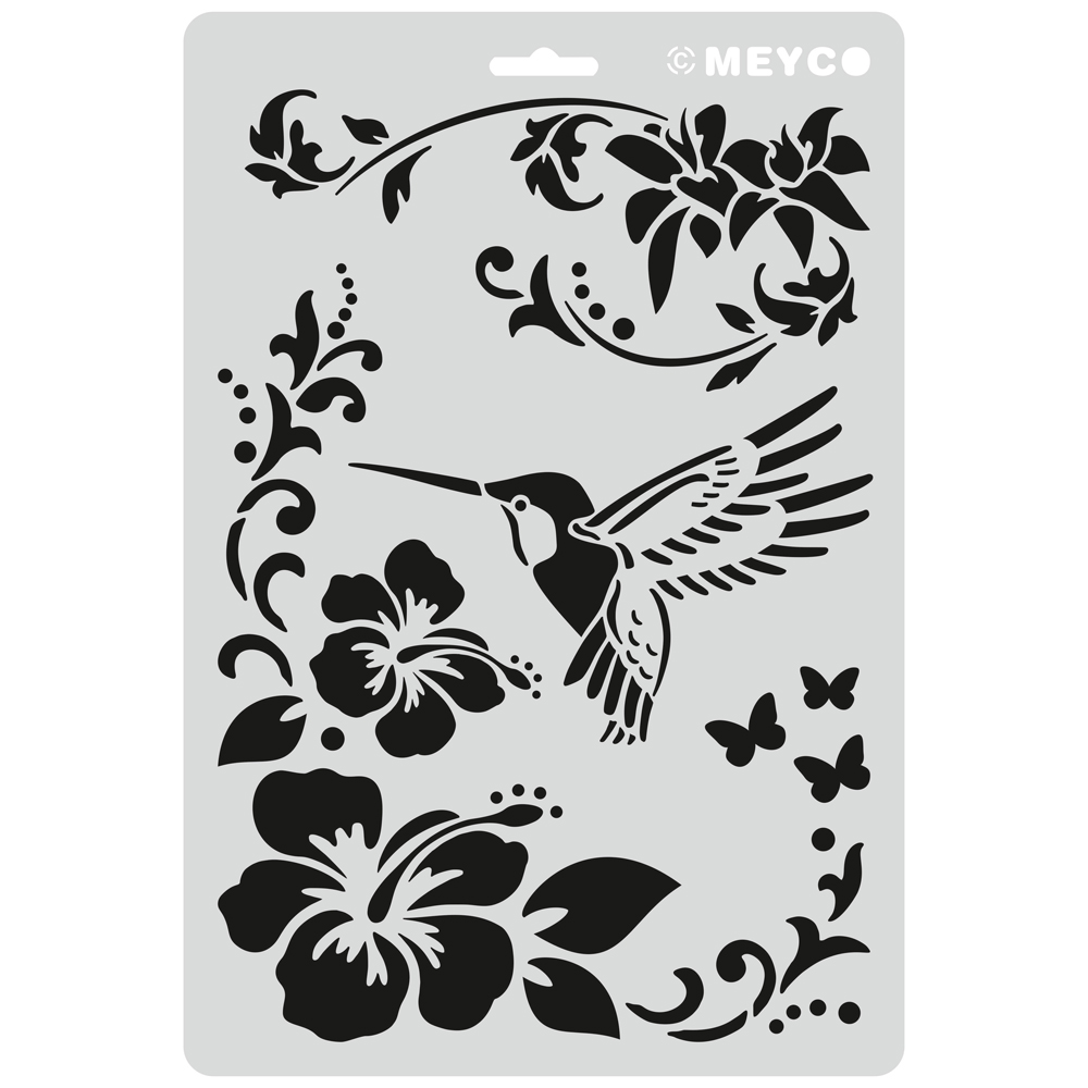 Meyco - Στενσιλ 21x31cm, Hummingbird With Flower 66045