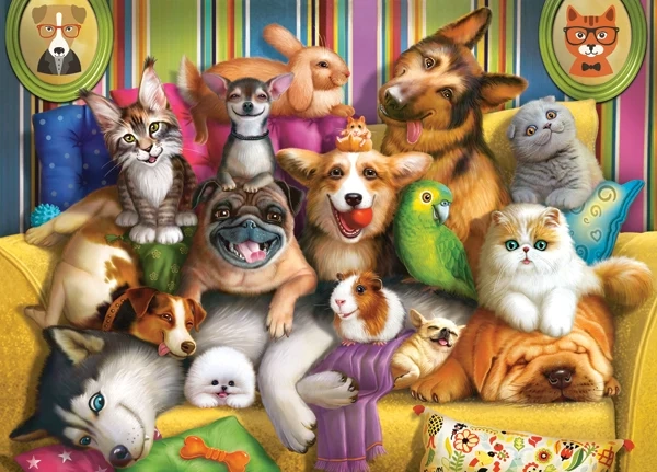 Castorland - Puzzle, Playful Pets 60 Pcs 66254