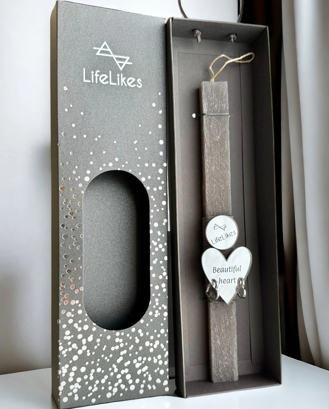 Life Likes - Λαμπάδα Beautiful Heart Με Σκουλαρίκια, Ασημί 6713