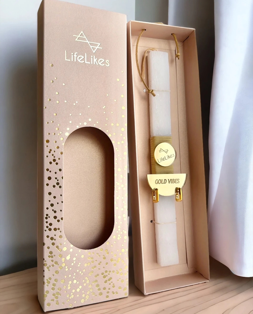 Life Likes - Λαμπάδα Gold Viber Με Σκουλαρίκια, Χρυσά 6718