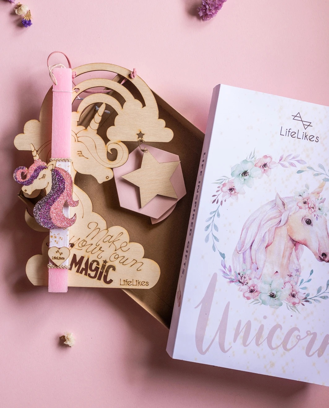 Life Likes - Λαμπάδα Μονόκερος Χρυσόσκονη 4682