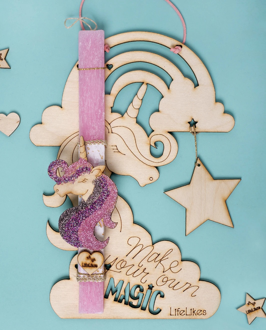 Life Likes - Λαμπάδα Μονόκερος Χρυσόσκονη 4682