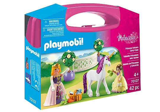 Playmobil Princess - Maxi Βαλιτσάκι, Πριγκίπισσες Με Μονόκερο 70107