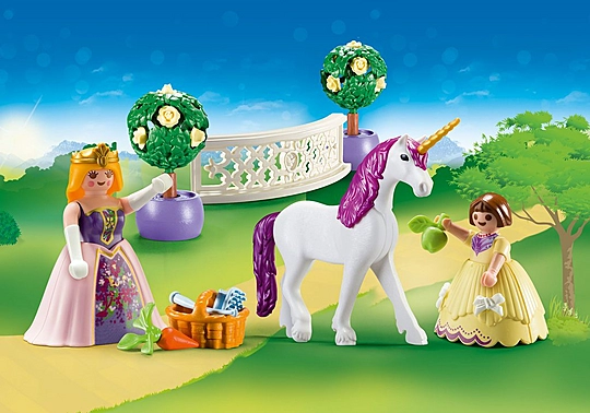 Playmobil Princess - Maxi Βαλιτσάκι, Πριγκίπισσες Με Μονόκερο 70107