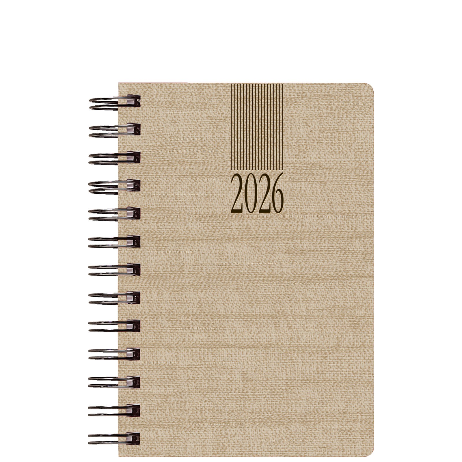 Θεοφύλακτος - Ημερήσιο Ημερολόγιο Σπιράλ Kashmir 2026, Beige 17x24 708C1.988