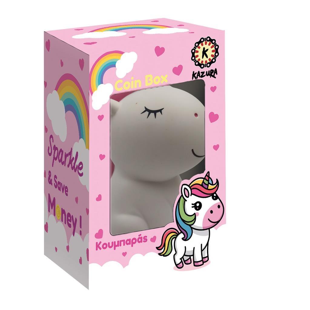 Diakakis - Κουμπαράς Kazura 14x12x20εκ Μονόκερος Λευκός 710002