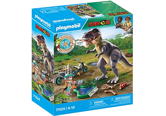 Playmobil Dino - T-Rex Και Εξερευνητής Με Μοτοσικλέτα 71524