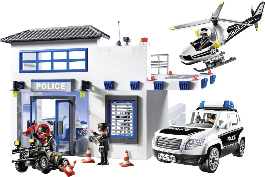 Playmobil Action Heroes - Αστυνομικό Τμήμα Με Περιπολικό Και Ελικόπτερο 71602