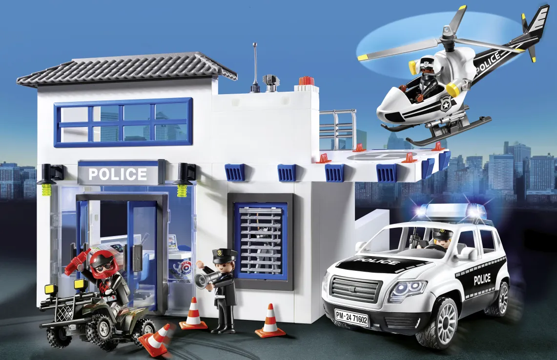 Playmobil Action Heroes - Αστυνομικό Τμήμα Με Περιπολικό Και Ελικόπτερο 71602