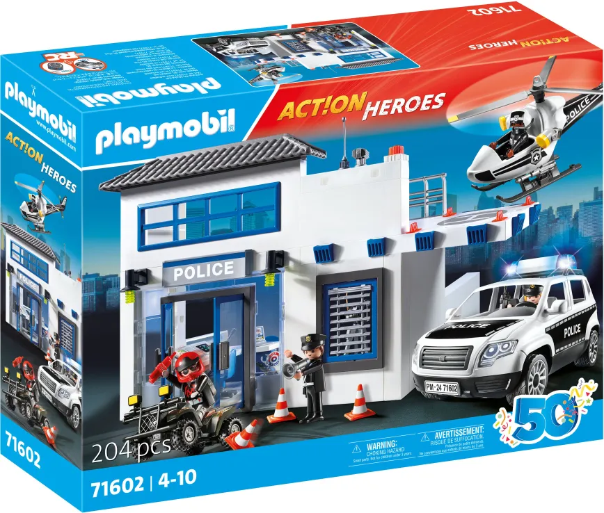 Playmobil Action Heroes - Αστυνομικό Τμήμα Με Περιπολικό Και Ελικόπτερο 71602