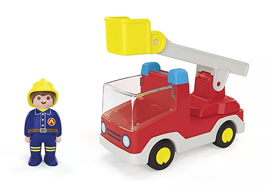 Playmobil Junior - Πυροσβέστης Με Κλιμακοφόρο Όχημα 71683