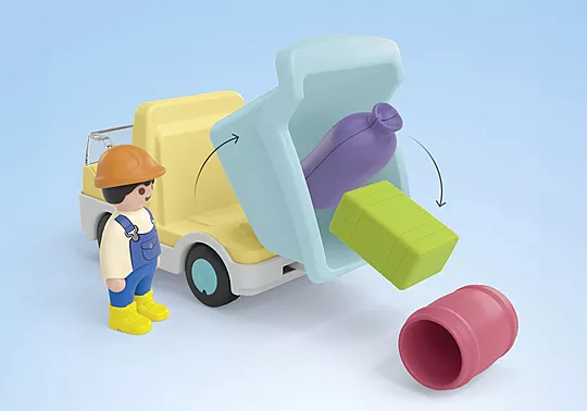 Playmobil Junior - Ανατρεπόμενο Φορτηγό Με Εργάτη 71686