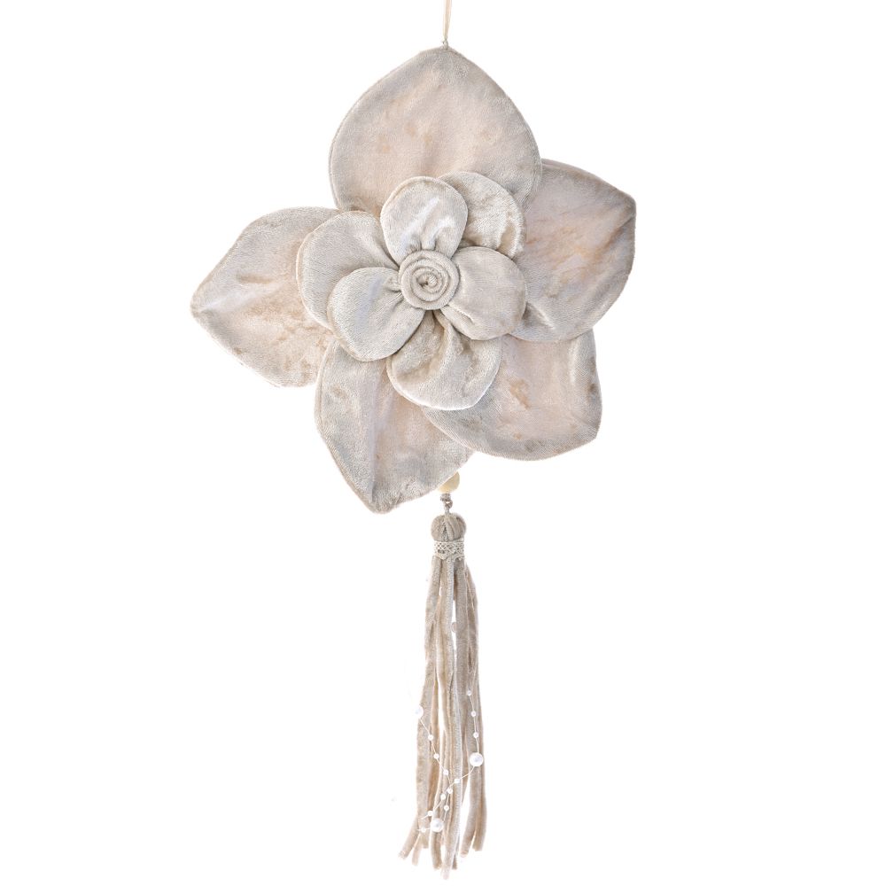 Iliadis - Κρεμαστό Βελούδινο Λουλούδι, Κρεμ 12x25εκ 71713