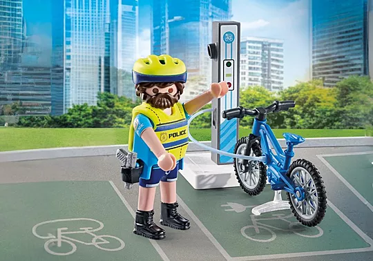 Playmobil Action Heroes - Αστυνόμος Με Ηλεκτρικό Ποδήλατο 71732