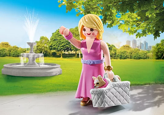 Playmobil My Life - Γυναίκα Με Τσιουάουα Και Καλάθι 71737