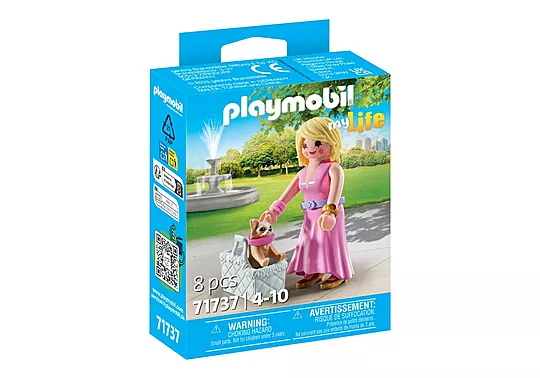 Playmobil My Life - Γυναίκα Με Τσιουάουα Και Καλάθι 71737