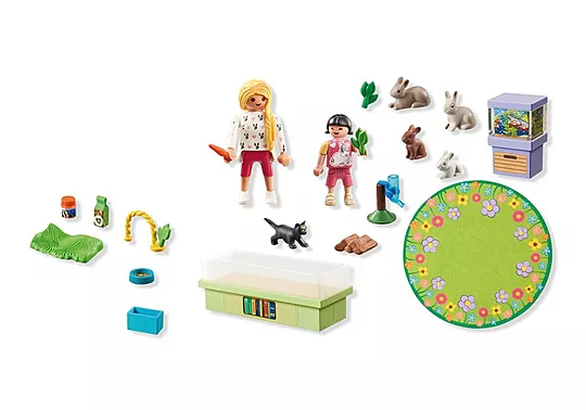 Playmobil My Life - Starter Pack, Παίζοντας Με Τα Κουνελάκια 71753