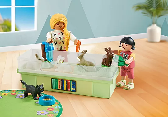 Playmobil My Life - Starter Pack, Παίζοντας Με Τα Κουνελάκια 71753