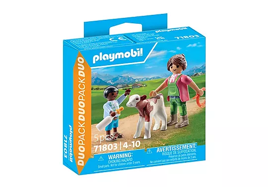 Playmobil Duo Pack - Αγρότισσα Και Παιδάκι Με Μοσχαράκι 71803