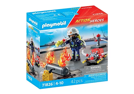 Playmobil Action Heroes - Πυροσβέστης Με Αντλία Νερού 71826