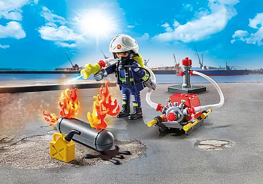 Playmobil Action Heroes - Πυροσβέστης Με Αντλία Νερού 71826