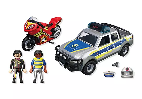 Playmobil City Action - Αστυνομικό Όχημα Pickup Και Μοτοσυκλέτα 71875