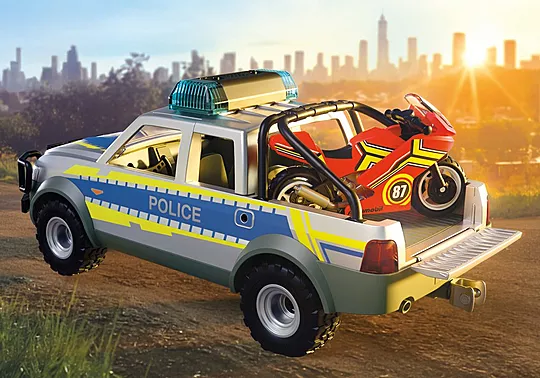 Playmobil City Action - Αστυνομικό Όχημα Pickup Και Μοτοσυκλέτα 71875