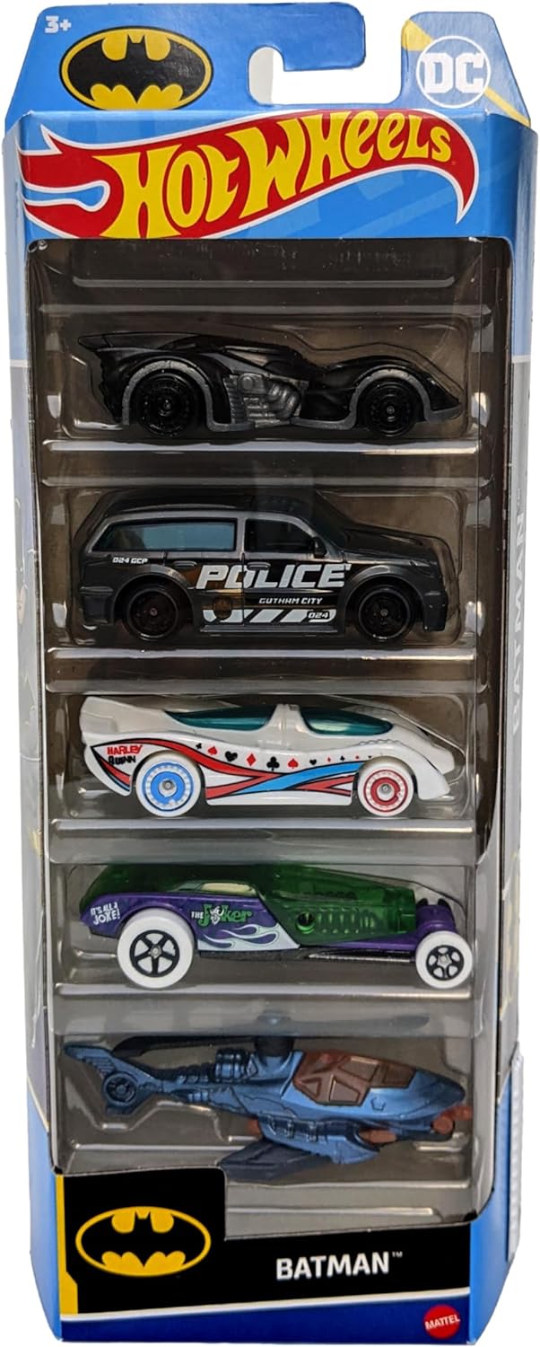 Mattel Hot Wheels – Αυτοκινητάκια 1:64 Σετ Των 5, Batman HTV44 (01806)