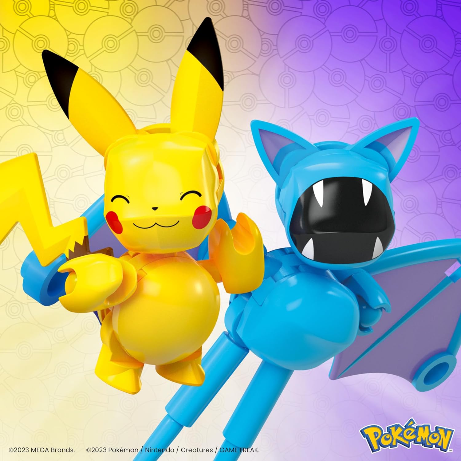 Mattel - Mega Pokemon , Pikachu and Zubat Pokeball Σετ των δύο HXP12 (HXP11)