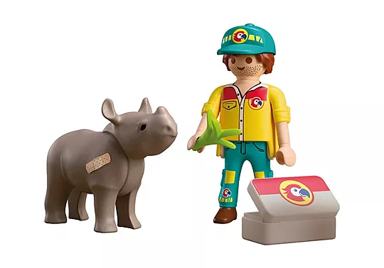 Playmobil Duo Pack - Φροντιστής Ζώων Και Ρινόκερος 72025