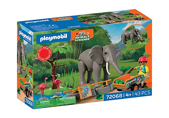 Playmobil Animals & Friends - Φροντιστής Ζωολογικού Πάρκου Με Ελέφαντα Και Φλαμίνγκο 72068