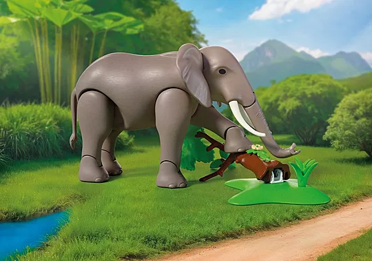 Playmobil Animals & Friends - Φροντιστής Ζωολογικού Πάρκου Με Ελέφαντα Και Φλαμίνγκο 72068