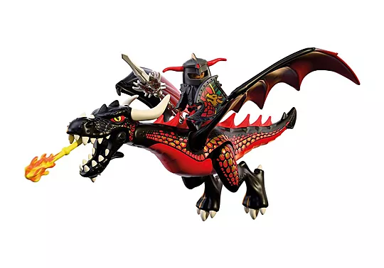 Playmobil Knights - Μαύρος Δράκος Και Ιππότης 72114