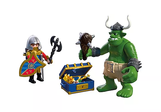 Playmobil Knights - Λεοντόκαρδος Ιππότης Και Τρολ Με Θησαυρό 72116