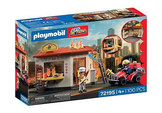 Playmobil City Action - Επιχείρηση Κατάσβεσης Στην Καντίνα Χάμπουργκερ 72195