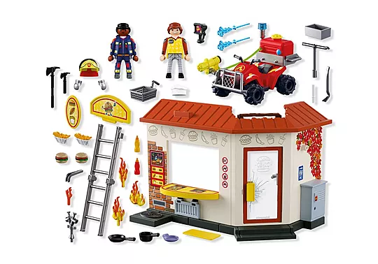 Playmobil City Action - Επιχείρηση Κατάσβεσης Στην Καντίνα Χάμπουργκερ 72195