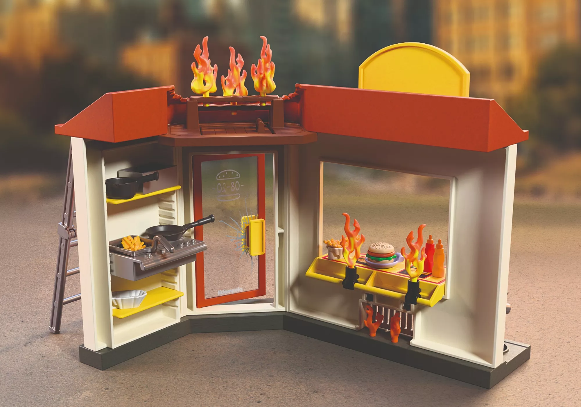 Playmobil City Action - Επιχείρηση Κατάσβεσης Στην Καντίνα Χάμπουργκερ 72195