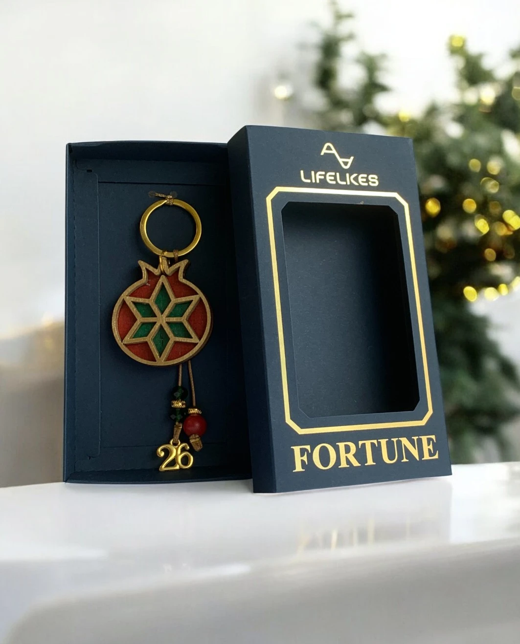 Life Likes - Γουράκι Μπρελόκ, Μωσαϊκό Ρόδι, Κόκκινο/Πράσινο 7766