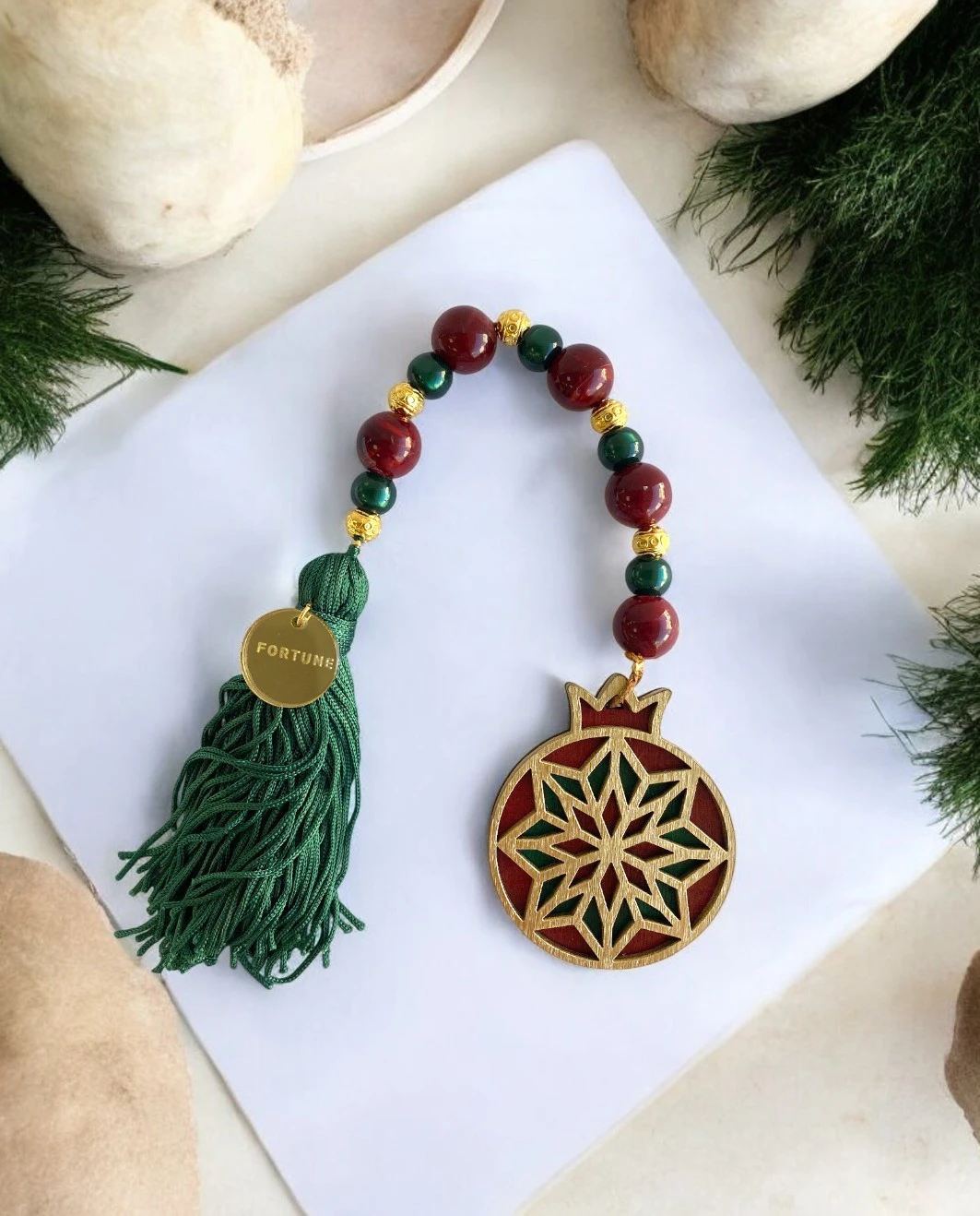 Life Likes - Γούρι Μωσαϊκό Ρόδι, Κόκκινο-Πράσινο 7841